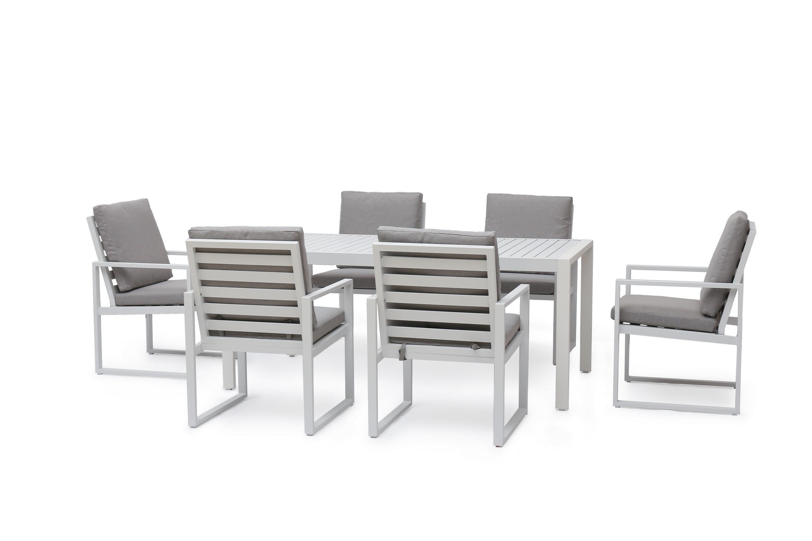 OCEAN BEACH 7PC OUTDOOR DINING SET- WHITE