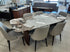 MORIKO 6 Seater Dining Suite - Cruz Chairs in Greige