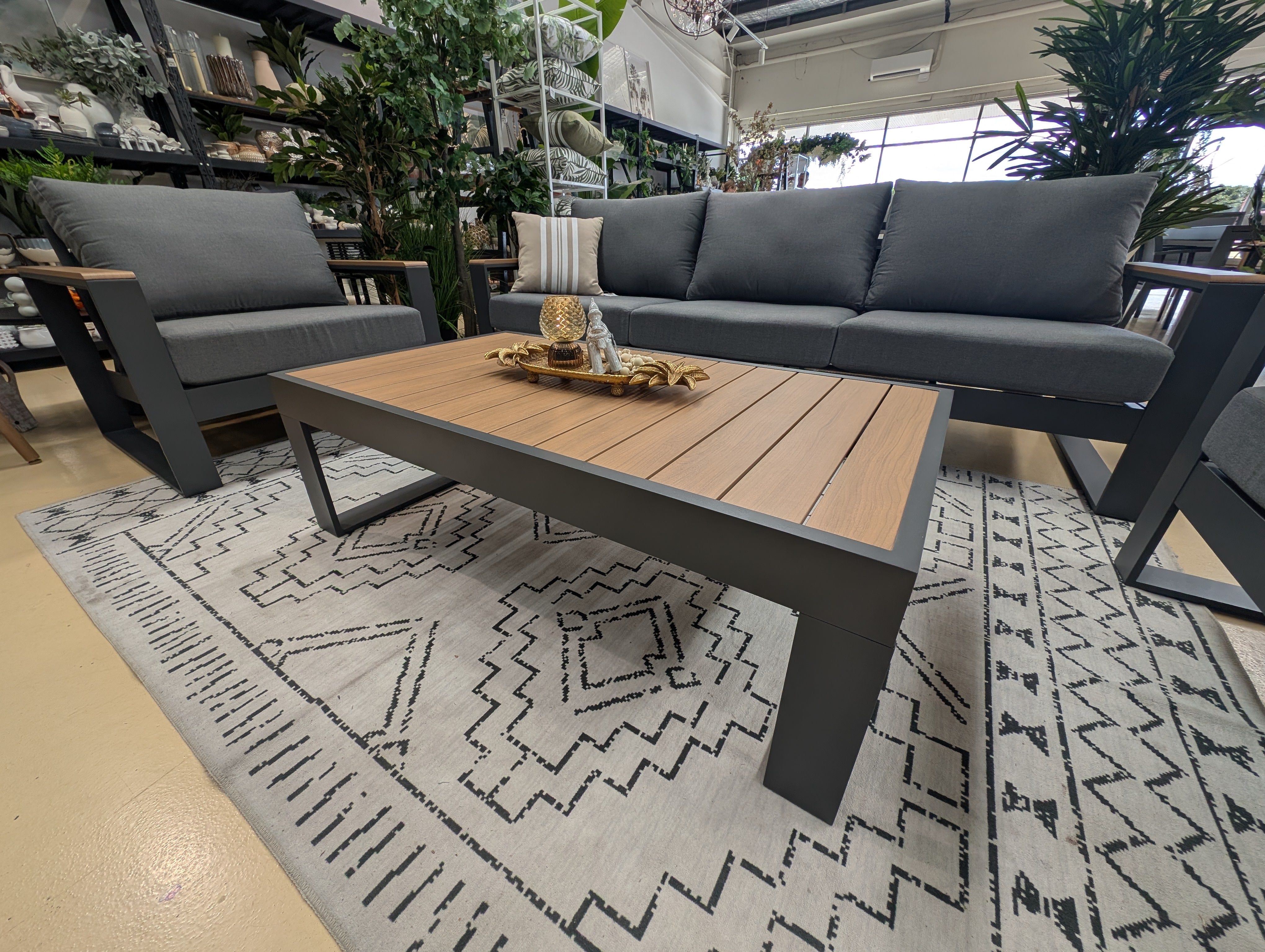 BORETTO 4PC Outdoor Sofa Set - Charcoal