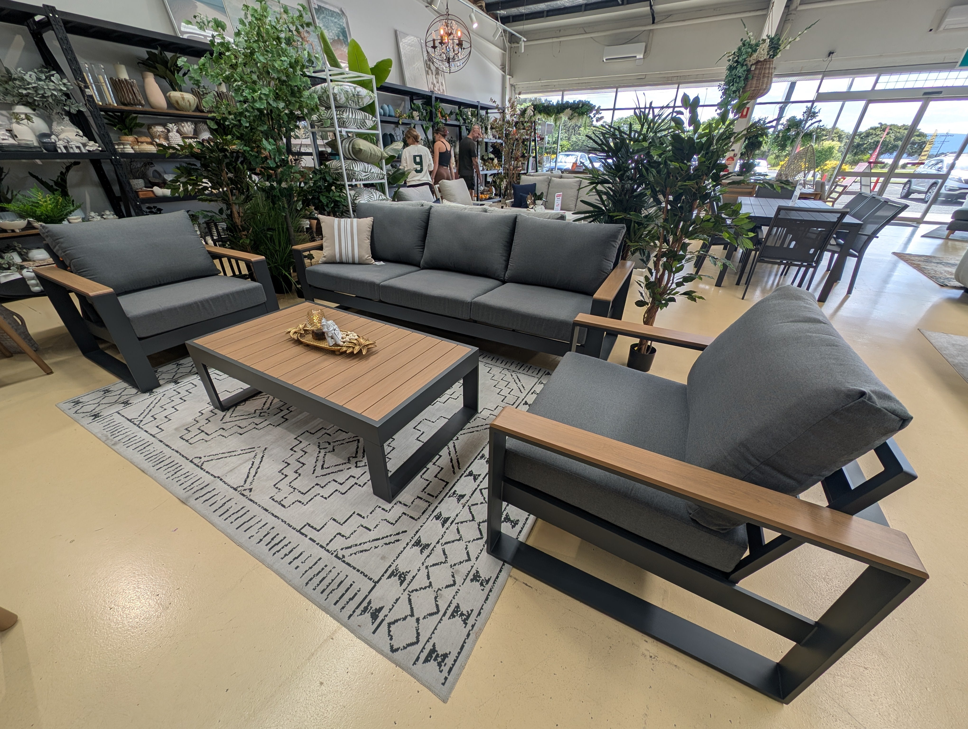 BORETTO 4PC Outdoor Sofa Set - Charcoal