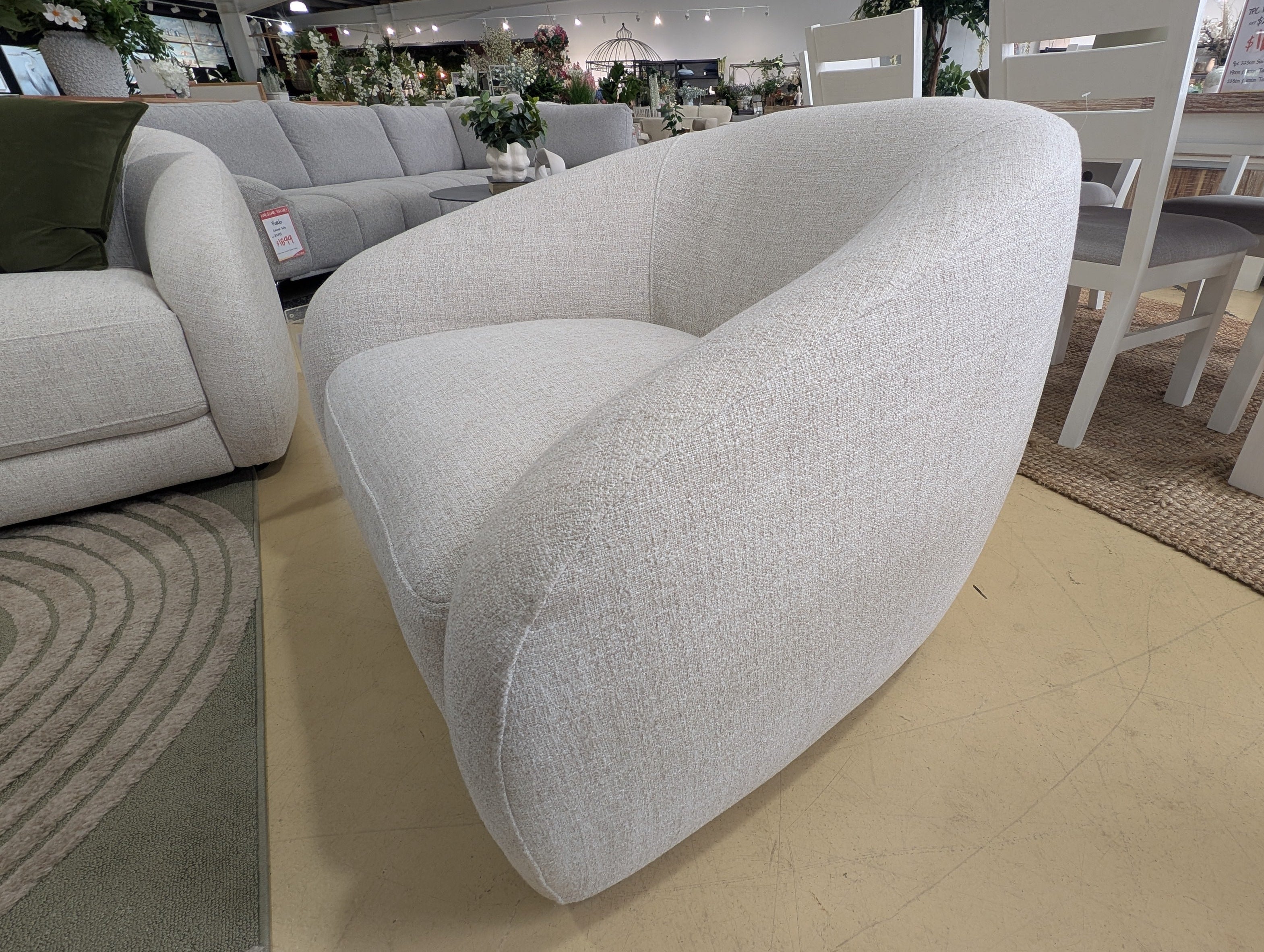 CURVE 1 Seater-Linen Sofa