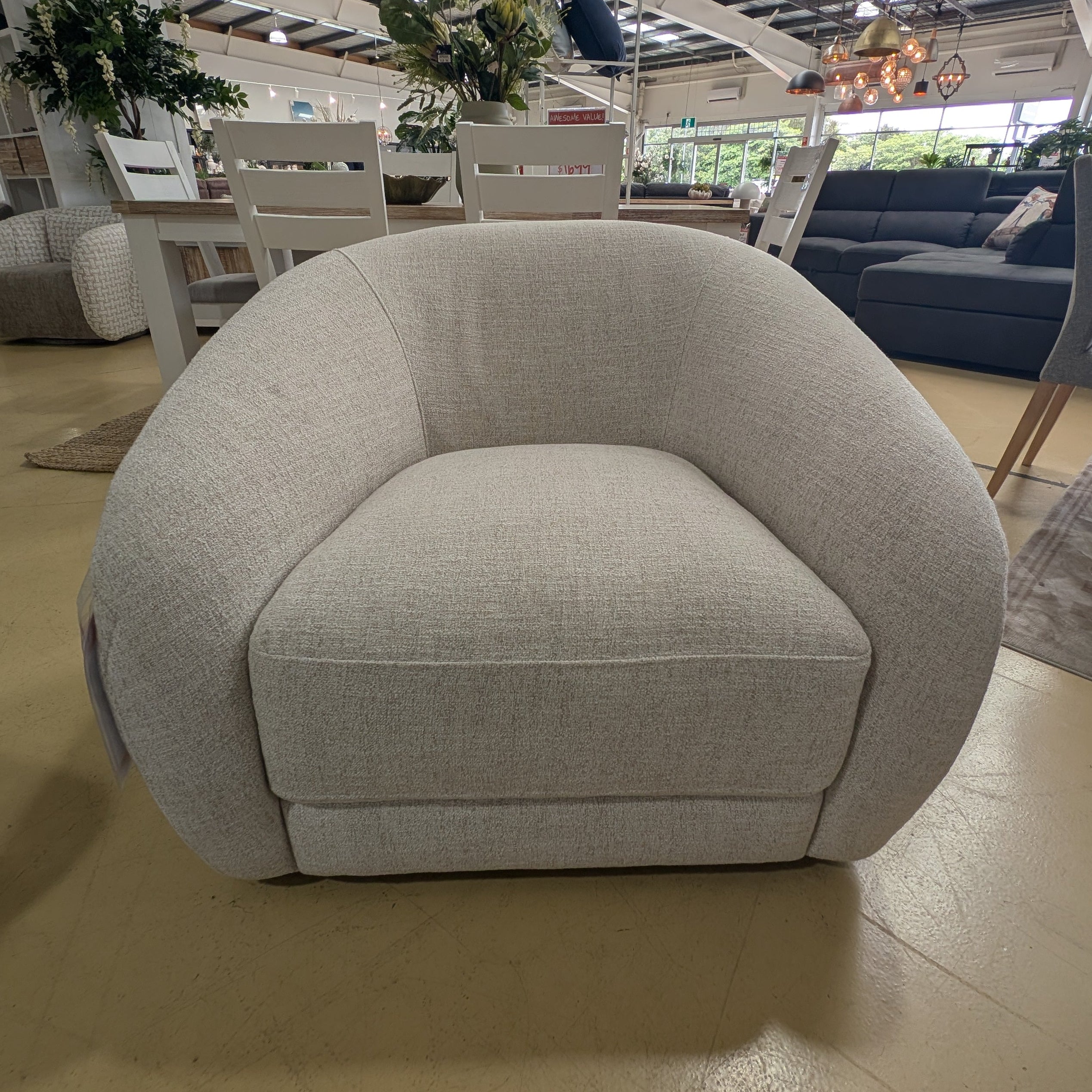 CURVE 1 Seater-Linen Sofa