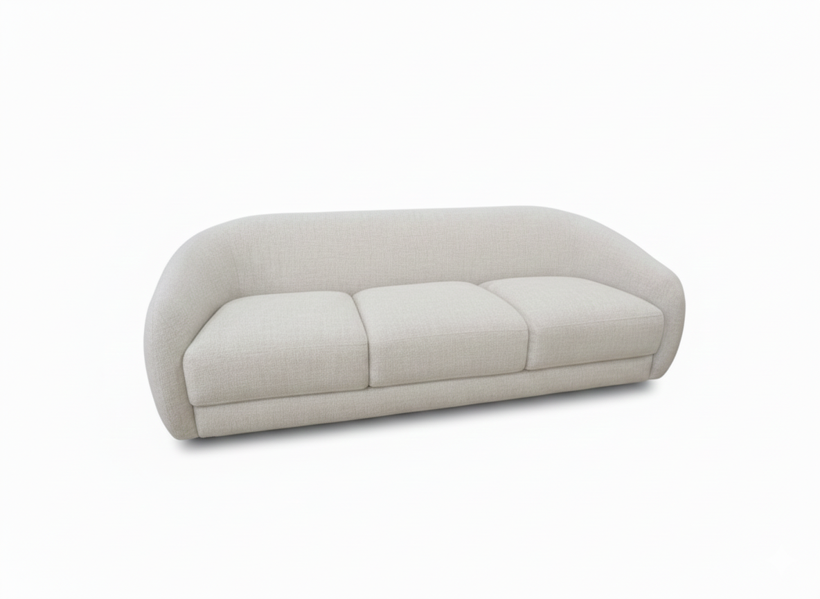 CURVE 3 Seater-Linen Sofa