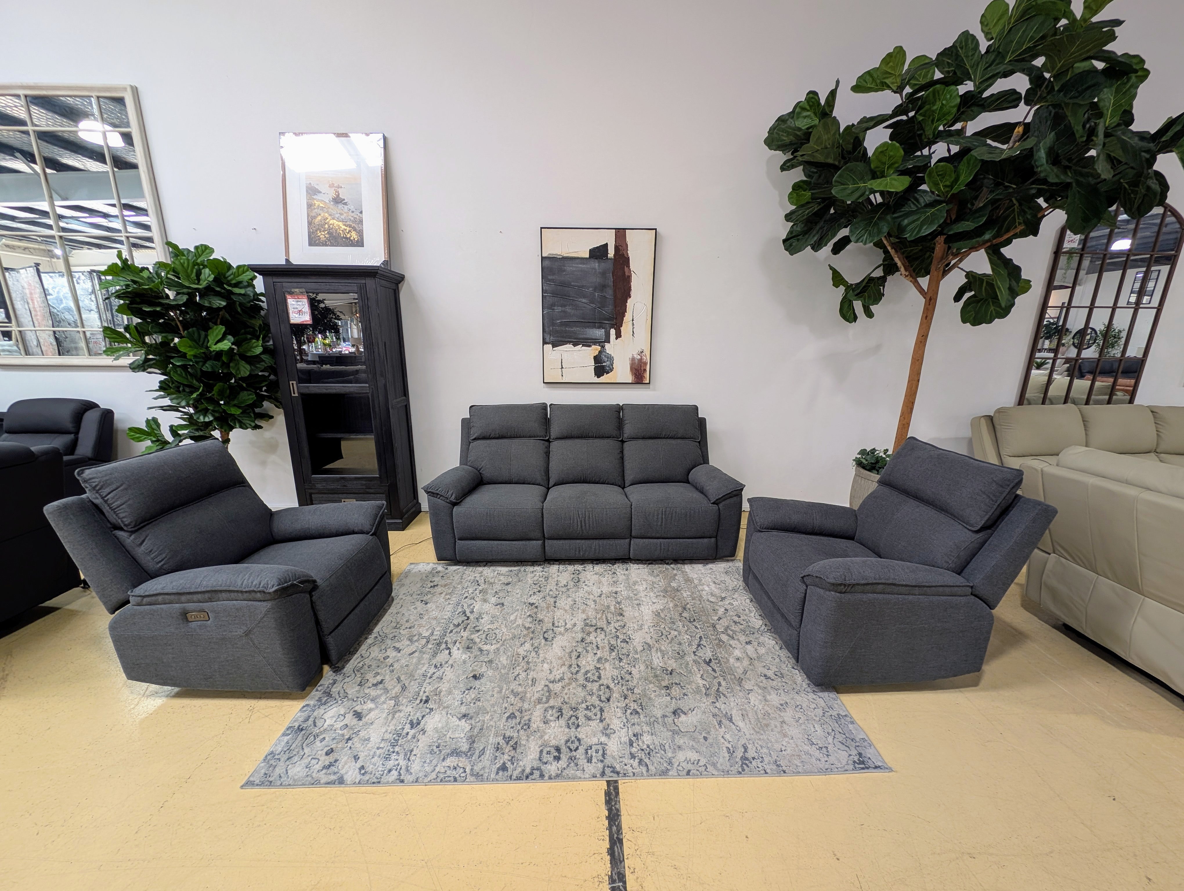 ESTELLA 3 seater Electric Recliner -Dark Grey
