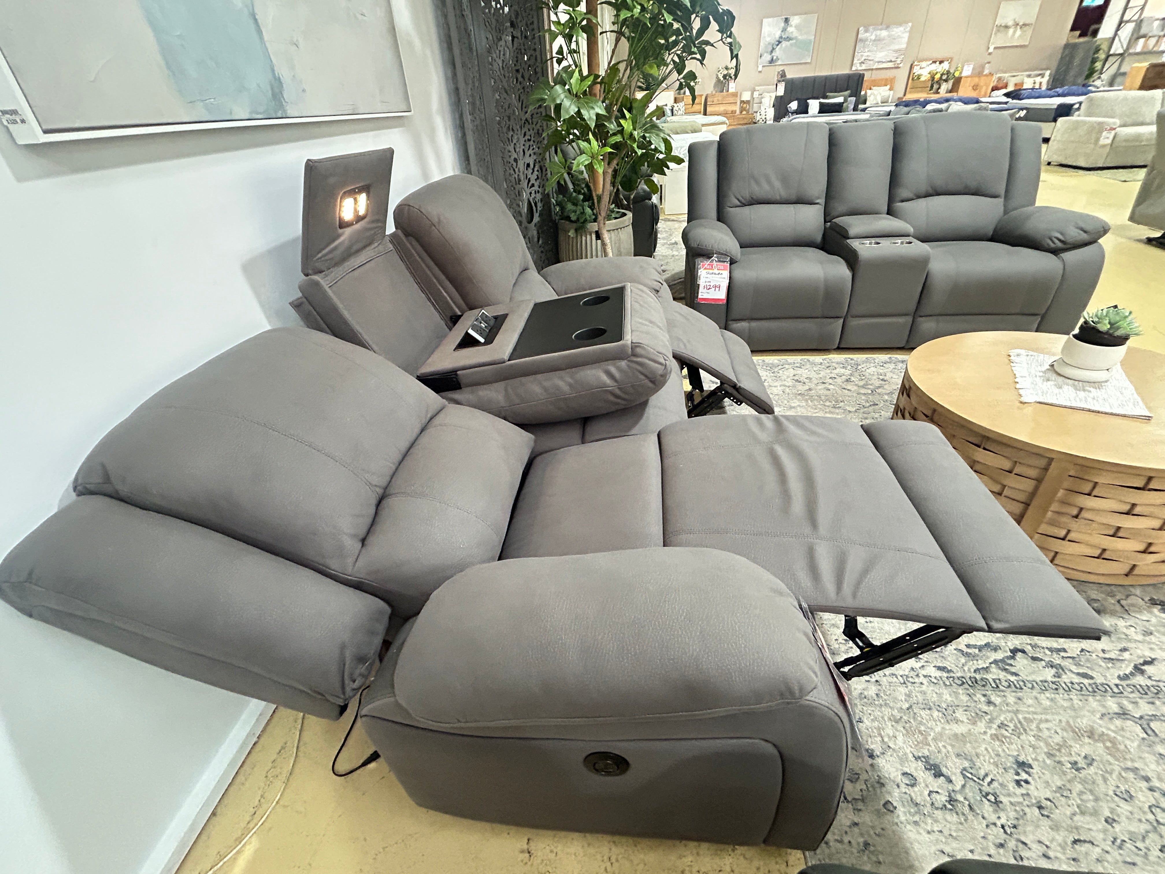 STARBORN 3 Seater Electric Recliner - Latte