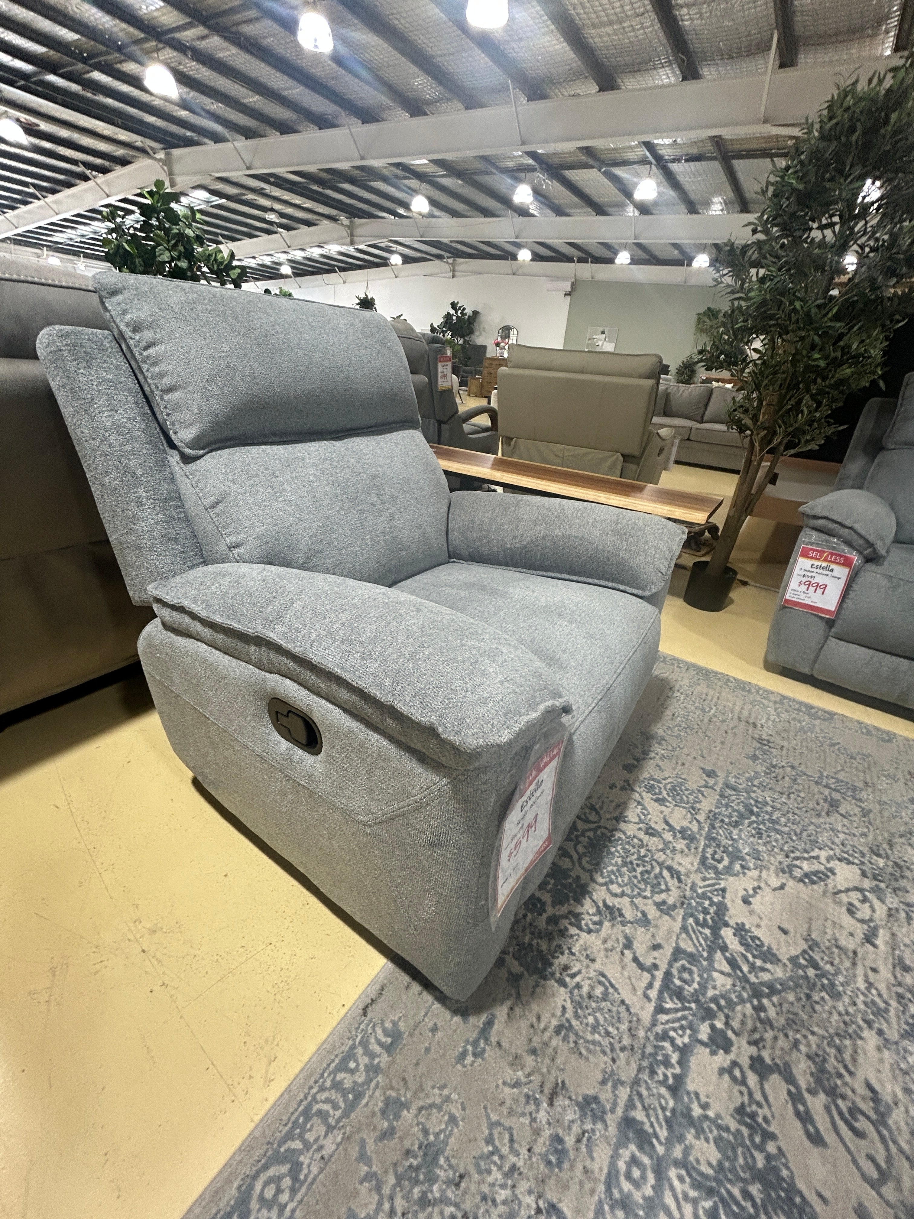 ESTELLA 3RR + R + R Recliner Suite - Grey