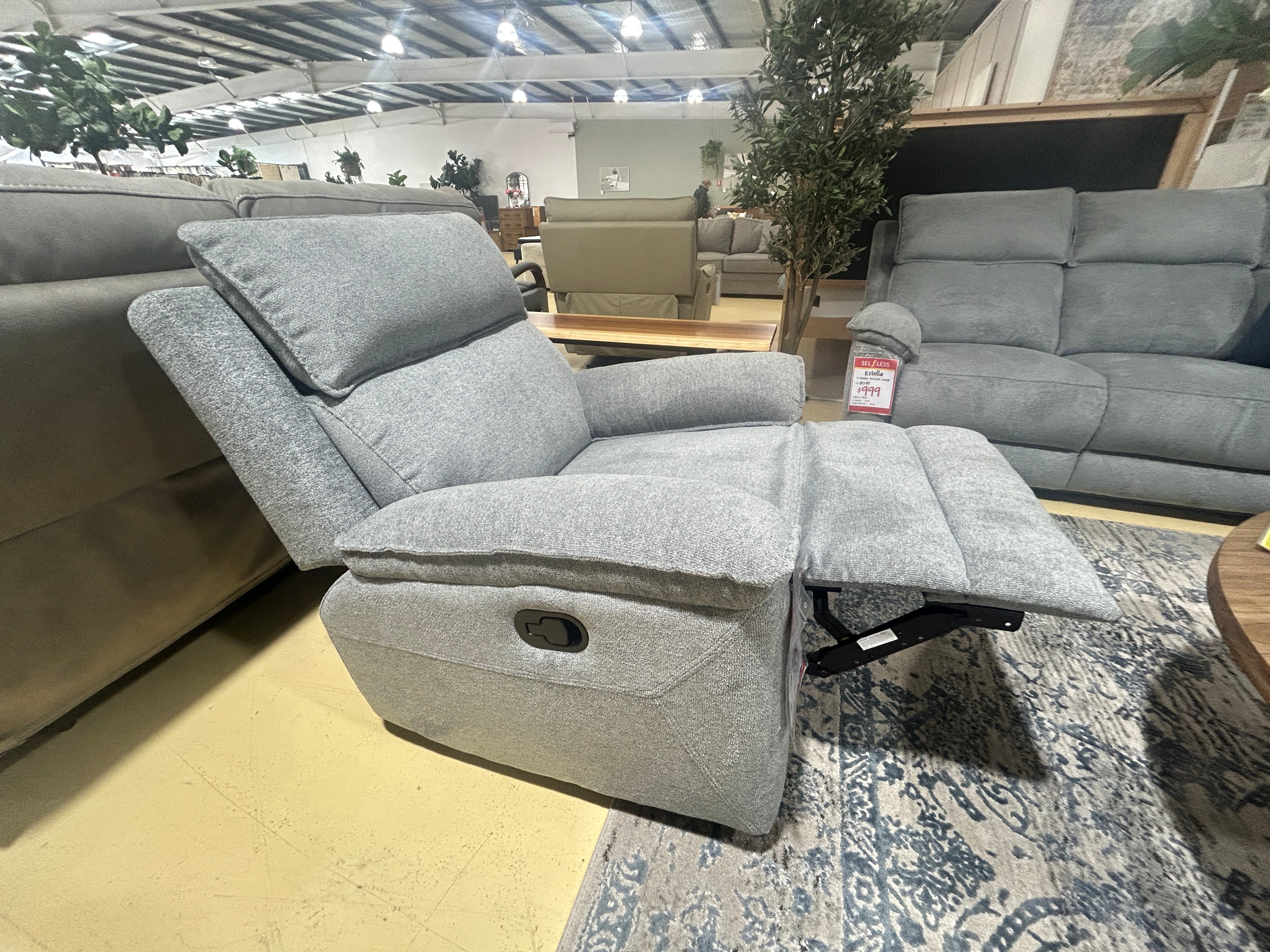 ESTELLA 3RR + R + R Recliner Suite - Grey