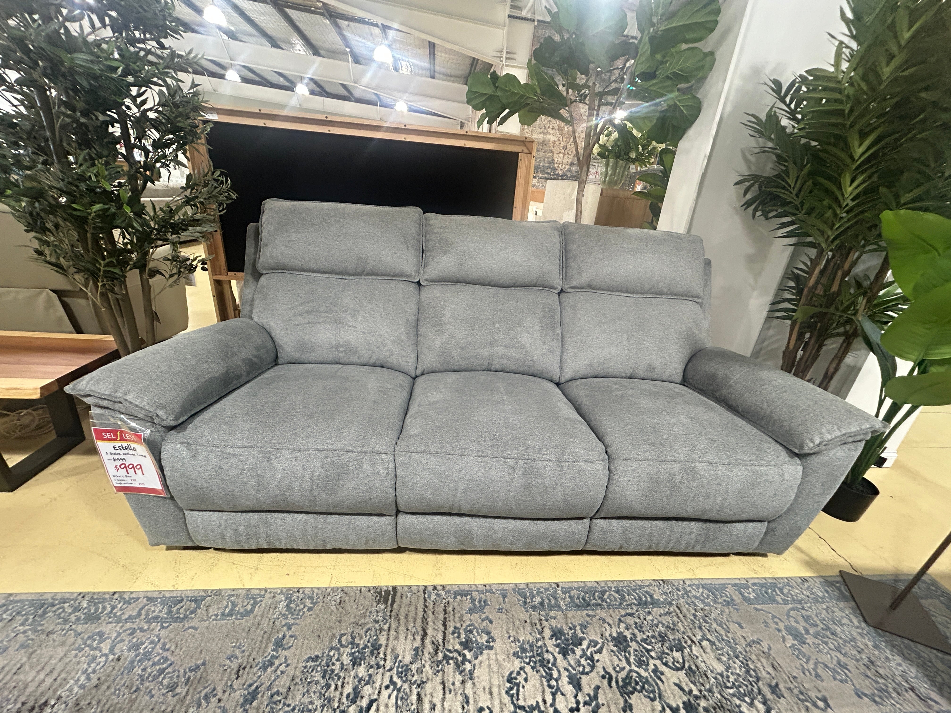 ESTELLA 3RR + R + R Recliner Suite - Grey