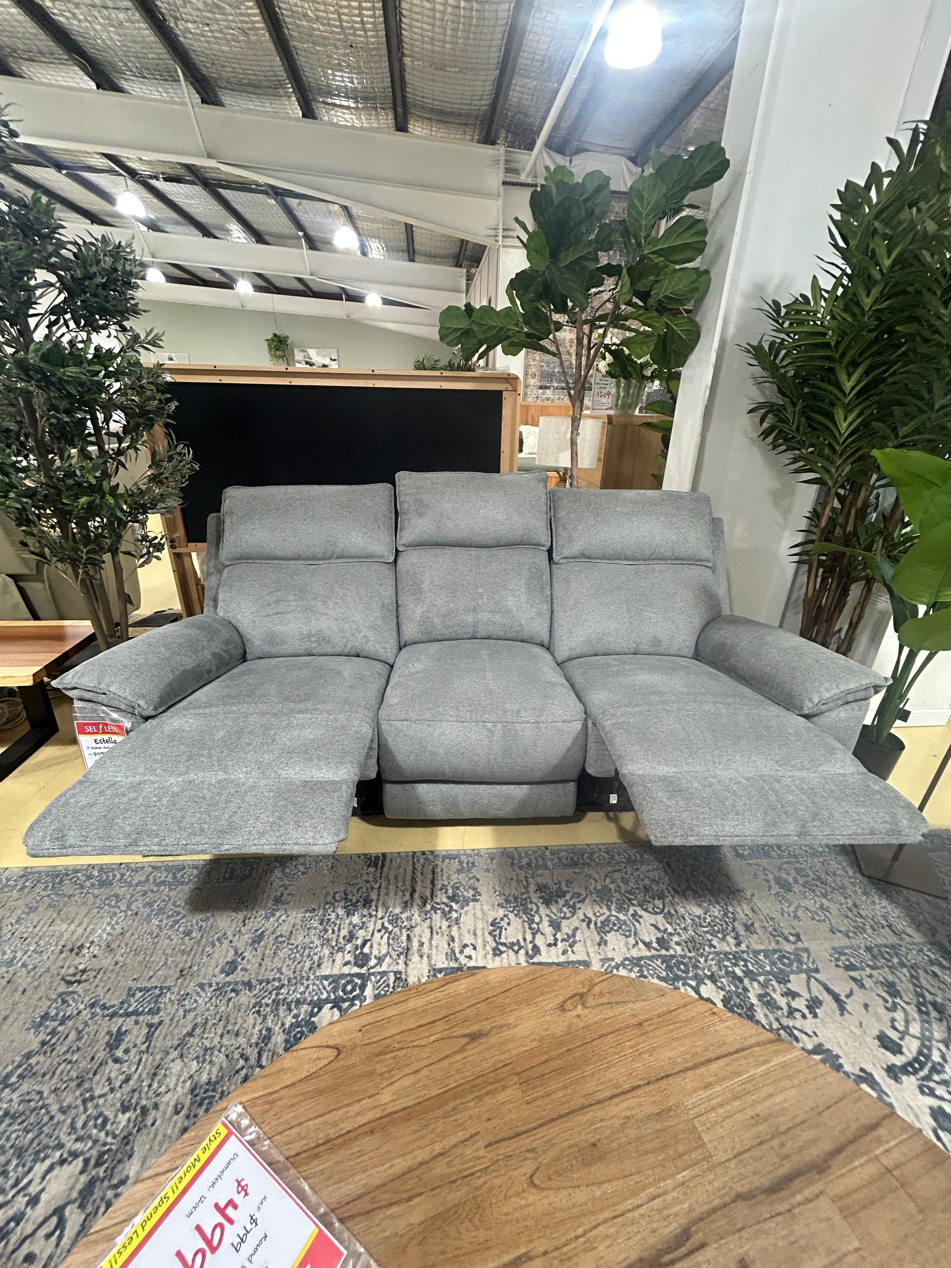 ESTELLA 3RR + R + R Recliner Suite - Grey