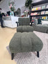 CARSON FAB ACCENT CHAIR+STOOL-GREEN