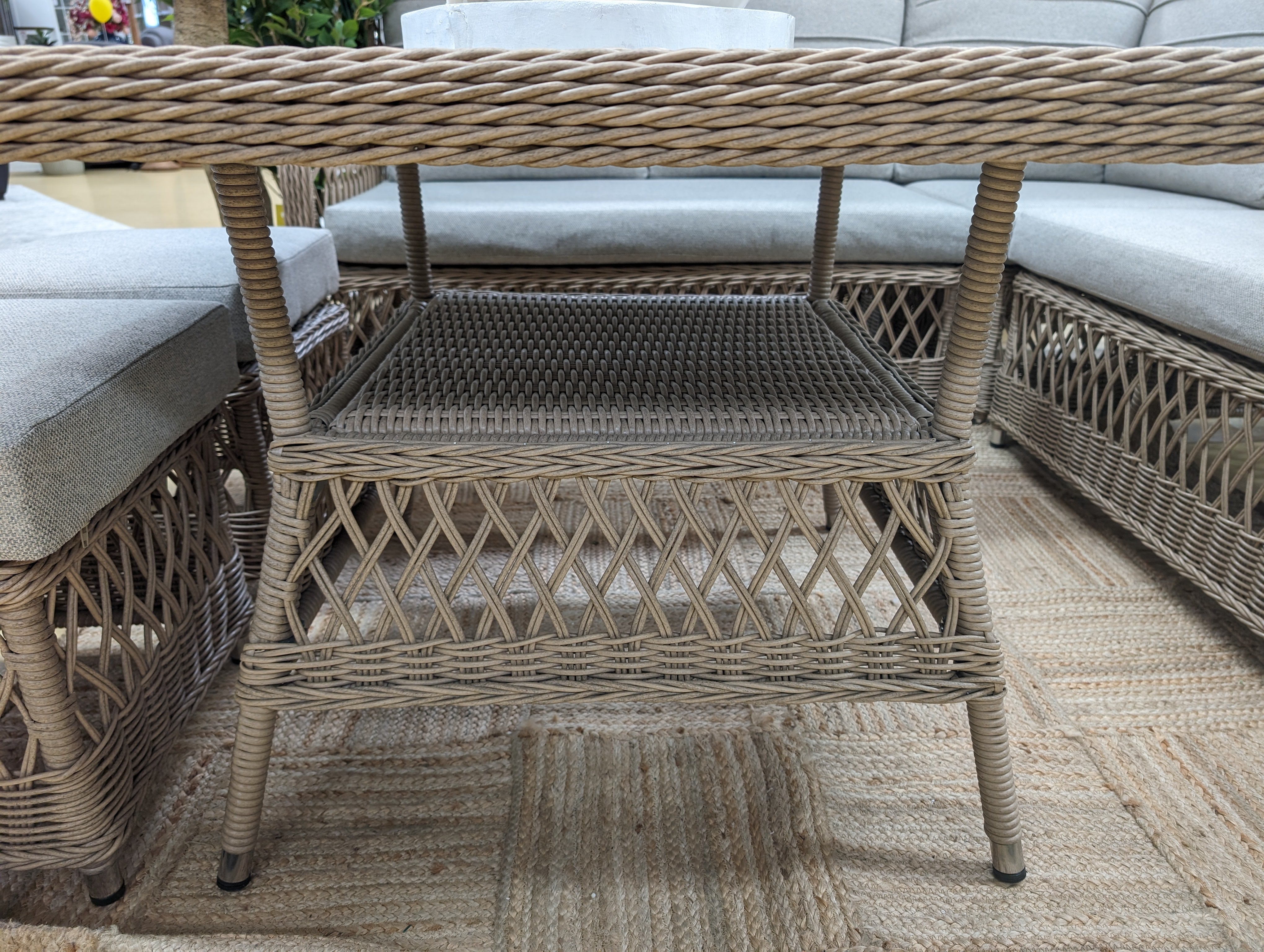 KALAMI 6PC WICKER CORNER SOFA SET- NATURAL/STONE / CORFU