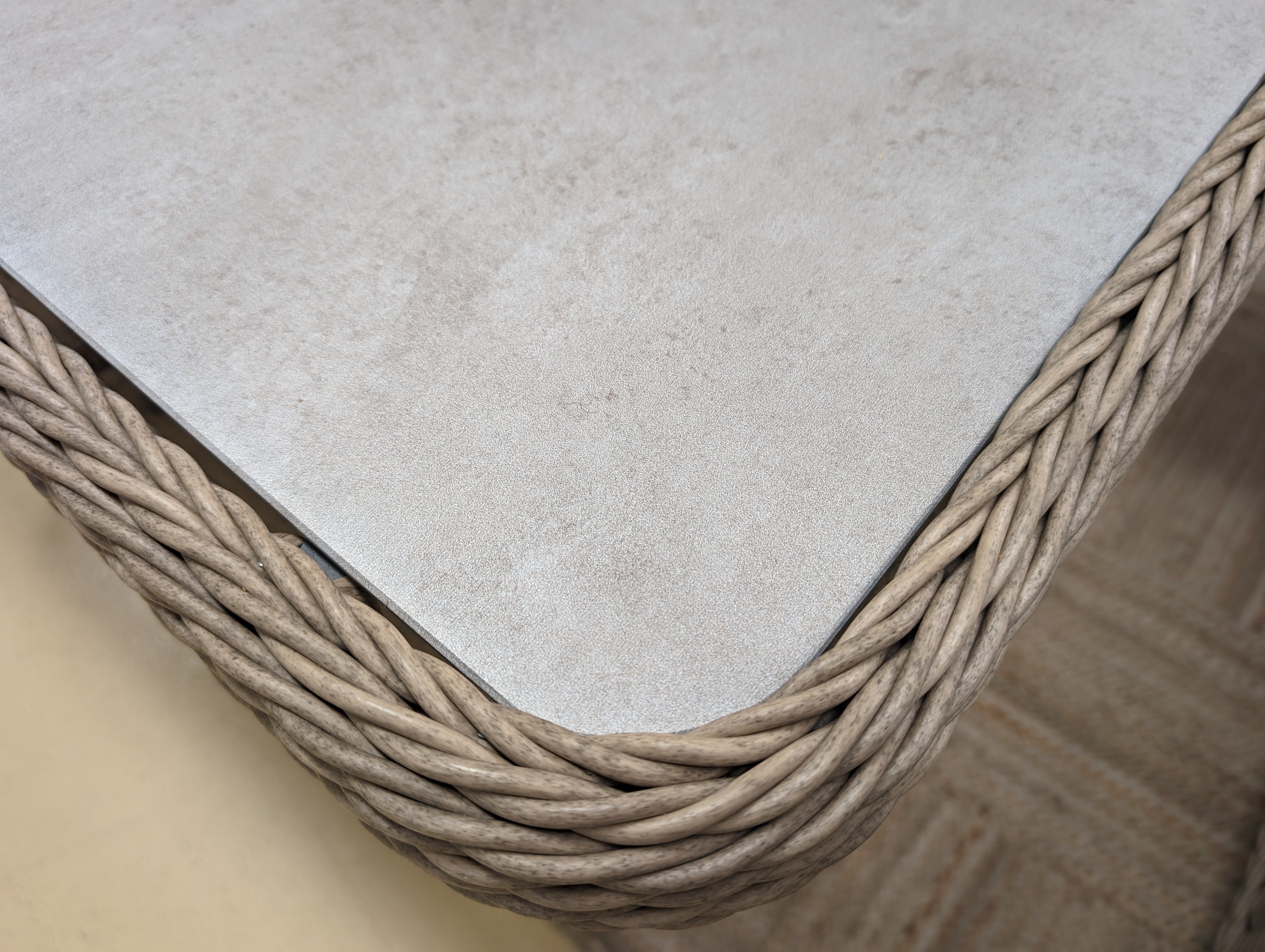 KALAMI 6PC WICKER CORNER SOFA SET- NATURAL/STONE / CORFU