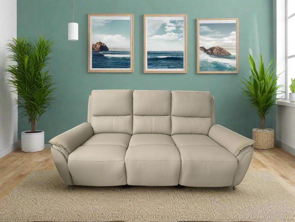 LONDON 3 Seater Leather Electric Recliner