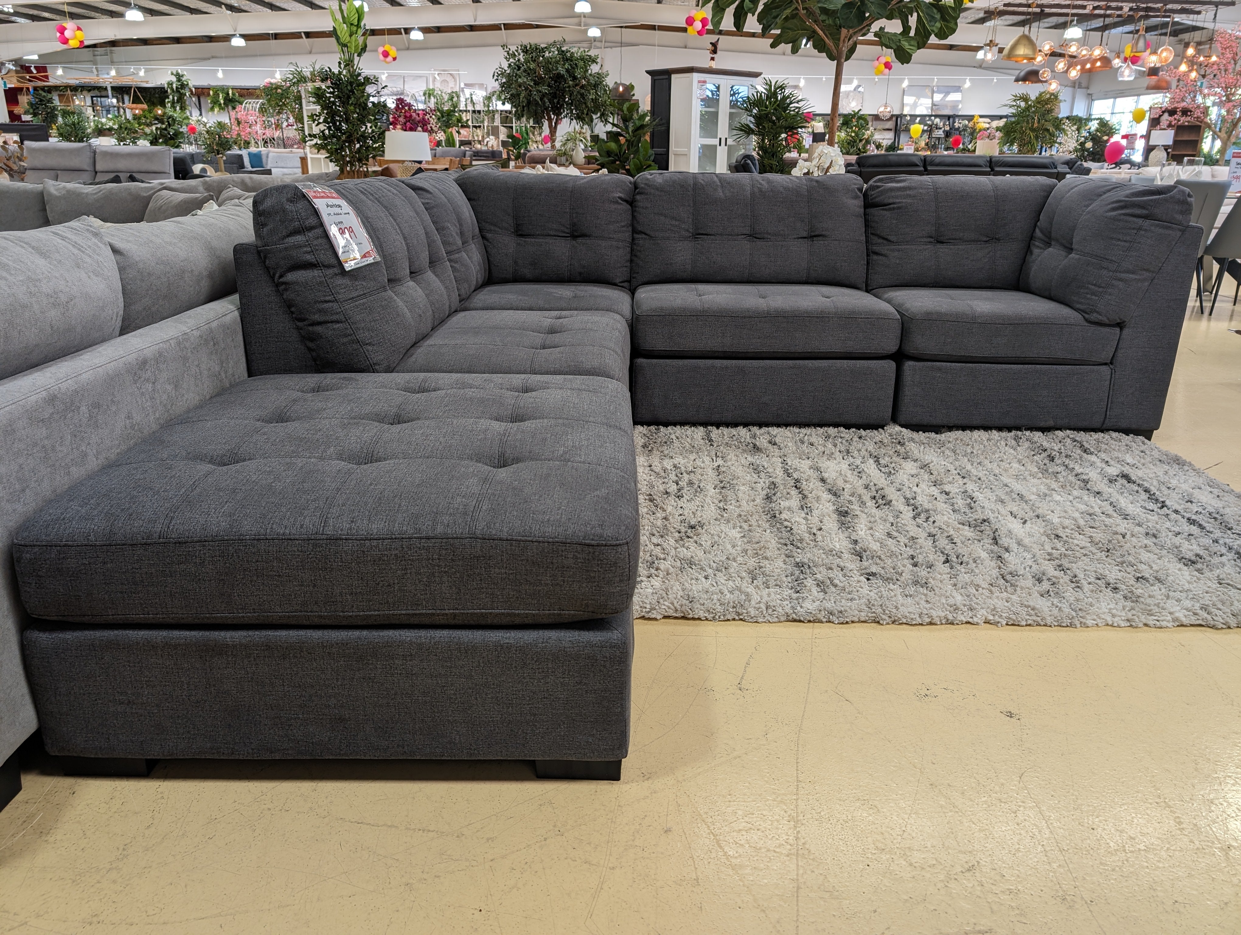 MONTEGO 5pc Modular Lounge - Charcoal