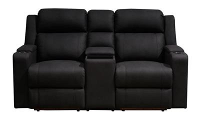 Oscar 2pc Lounge Suite - Black - 3 Seater Electric Recliner + 2 Seater Recliner