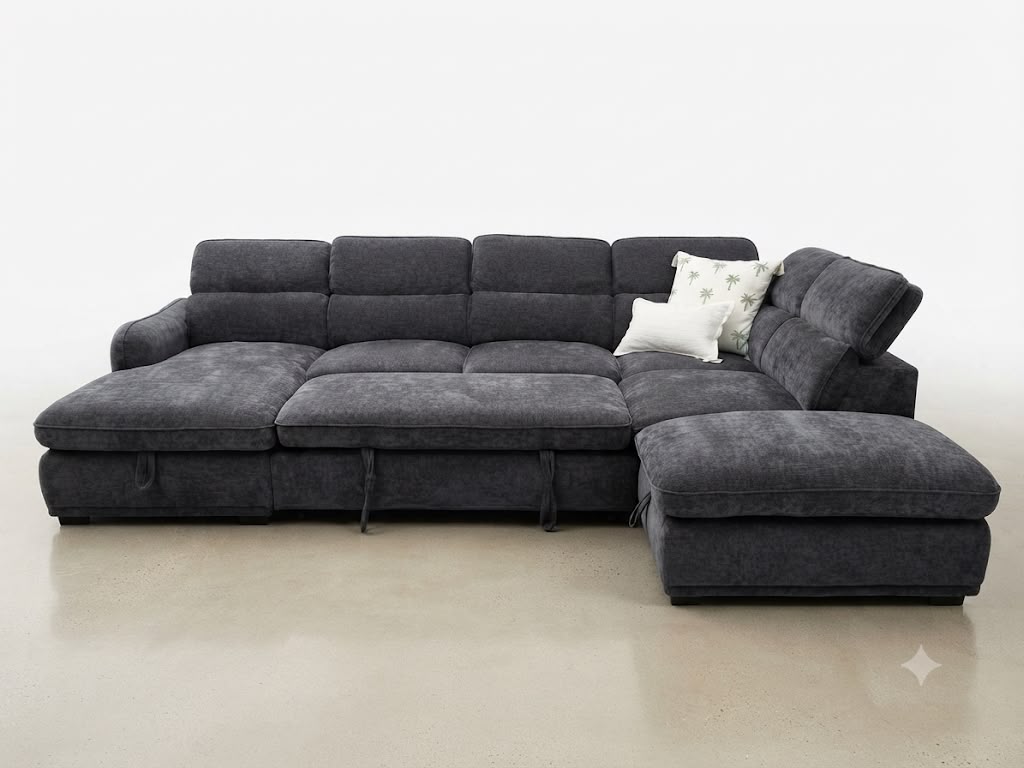 VENICE LHF LIFT UP CHAISE - CHARCOAL