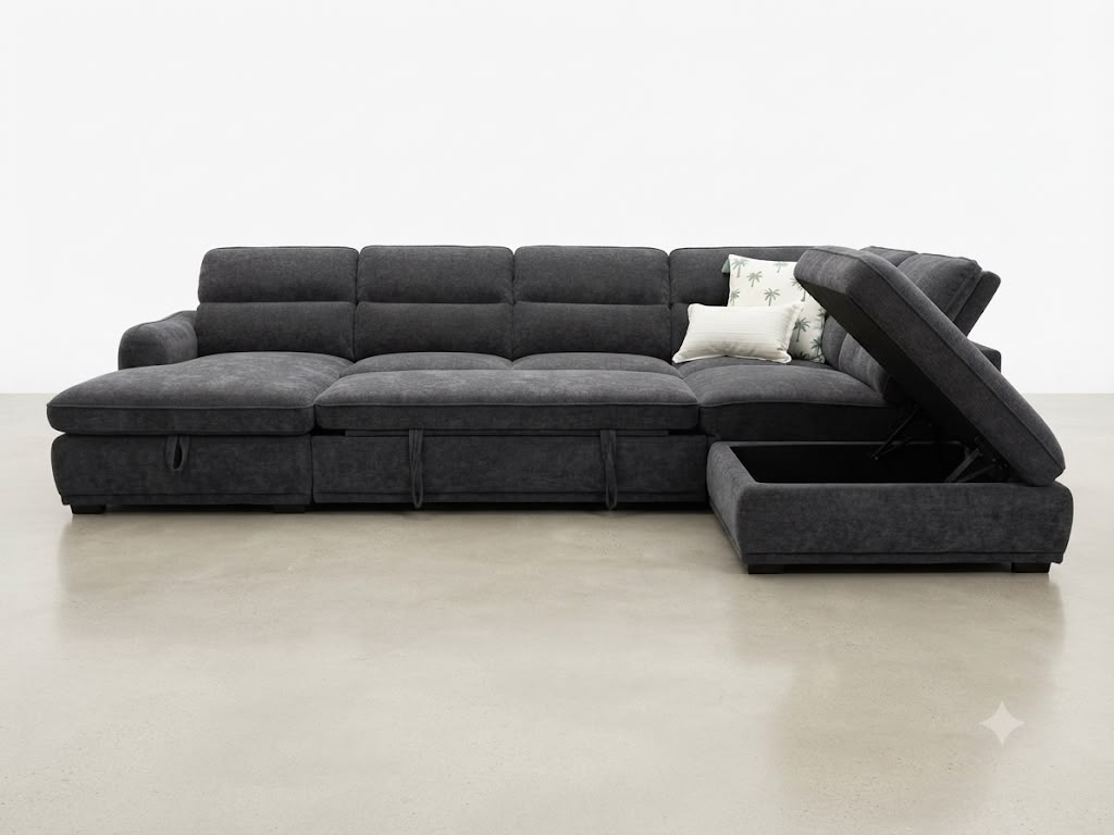 VENICE LHF LIFT UP CHAISE - CHARCOAL