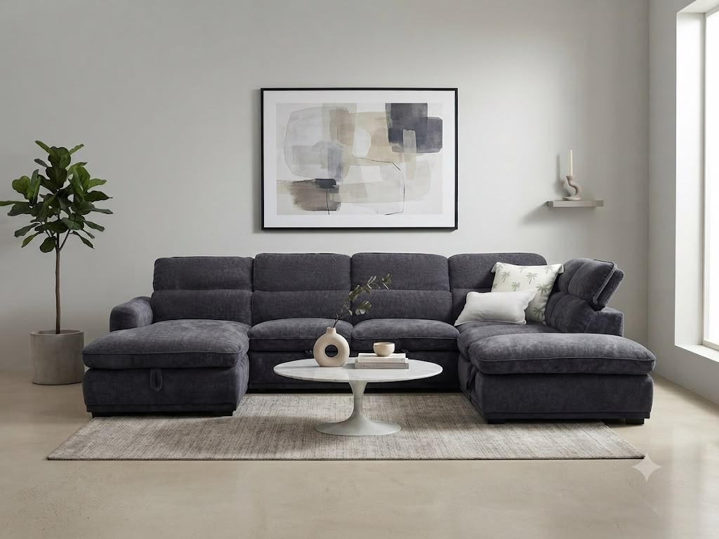 VENICE LHF LIFT UP CHAISE - CHARCOAL