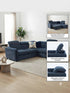 ALBANE LHF CHAISE - BLUE