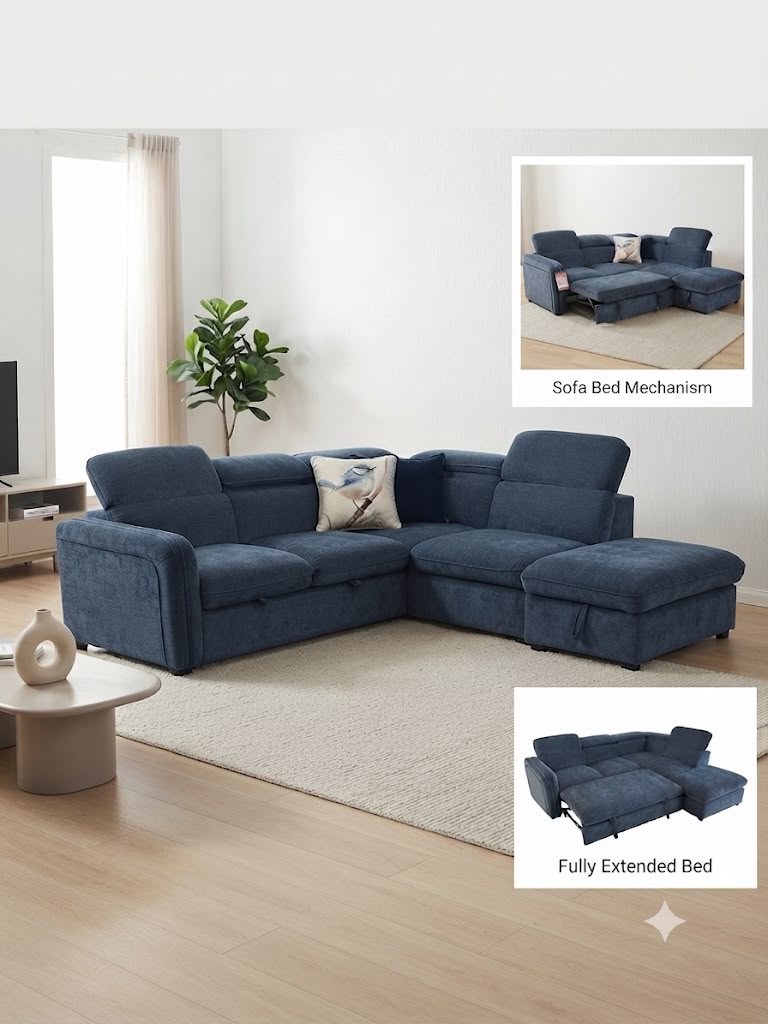 ALBANE LHF CHAISE - BLUE