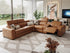LUGANO Corner Leather Lounge - Chesnut