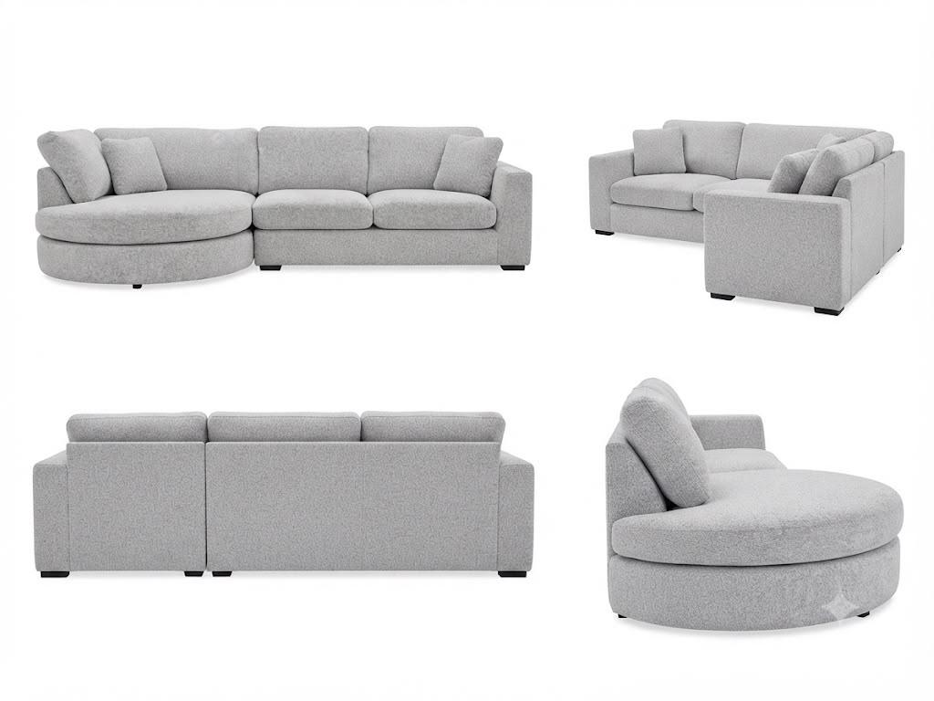 FINLEY LHF CHAISE LOUNGE - SALT & PEPPER