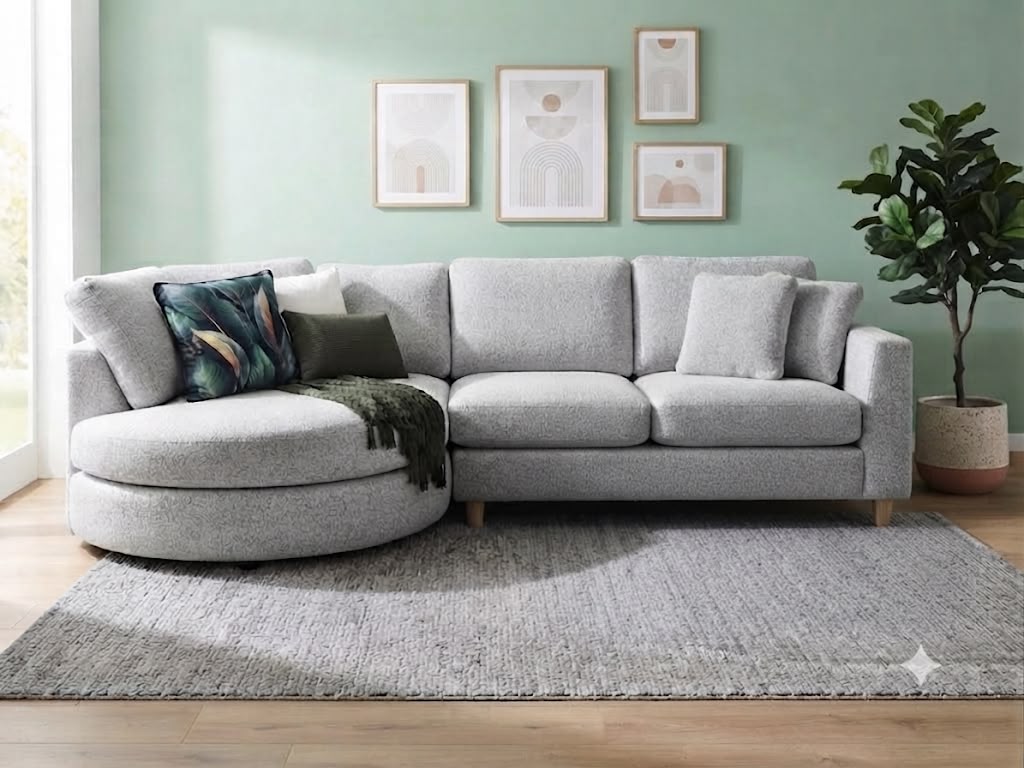 FINLEY LHF CHAISE LOUNGE - SALT & PEPPER