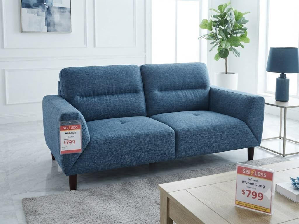 Marlowe 3+2 Seater Fabric Lounge - Indigo