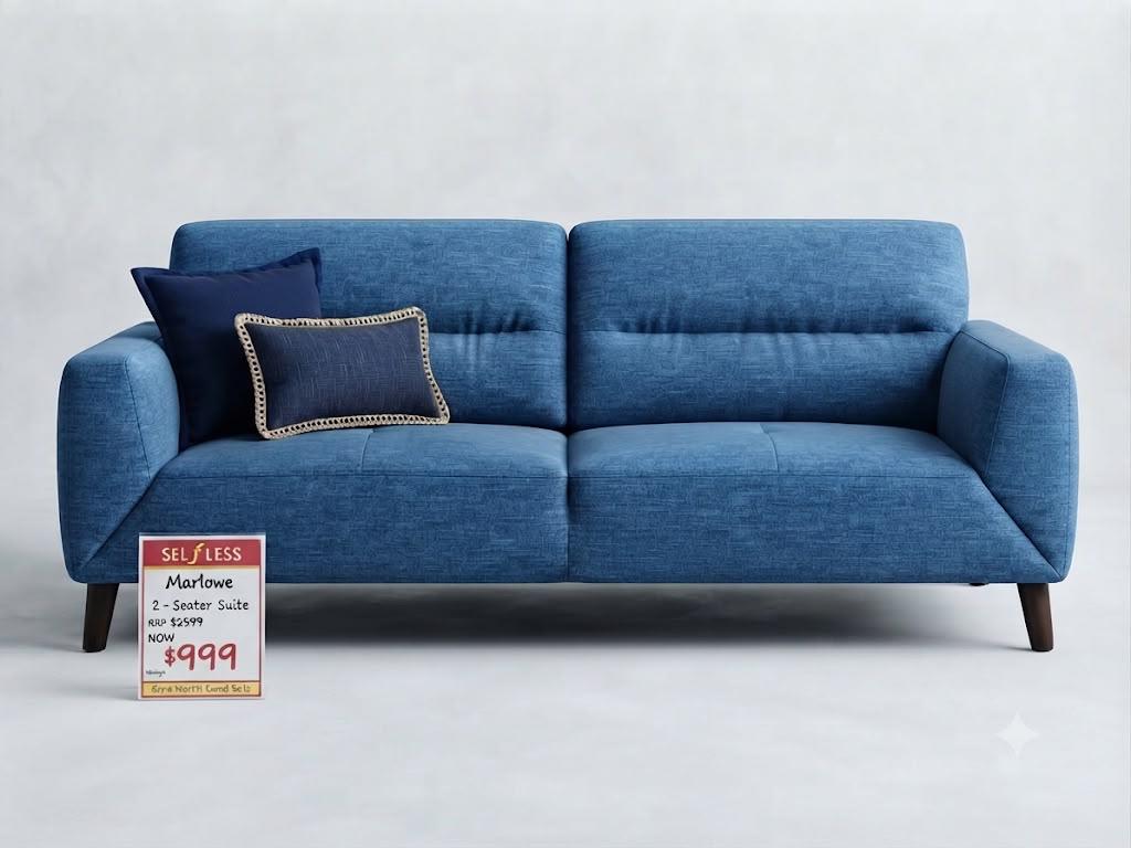 Marlowe 3 Seater Fabric Lounge - Indigo