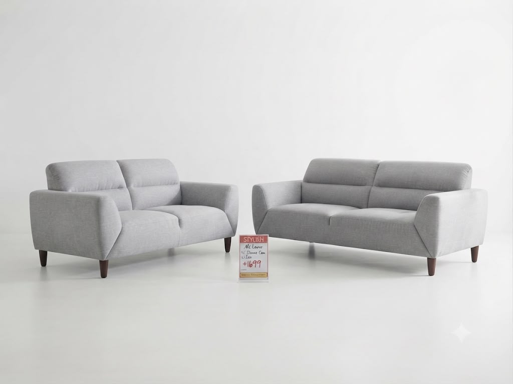 Marlowe 2 Seater Fabric Lounge - Pewter