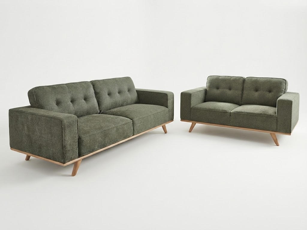 STIRLING 2 + 3 SEATER SUITE -GREEN