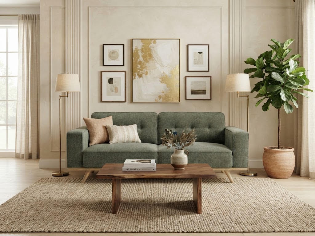 STIRLING 2 + 3 SEATER SUITE -GREEN