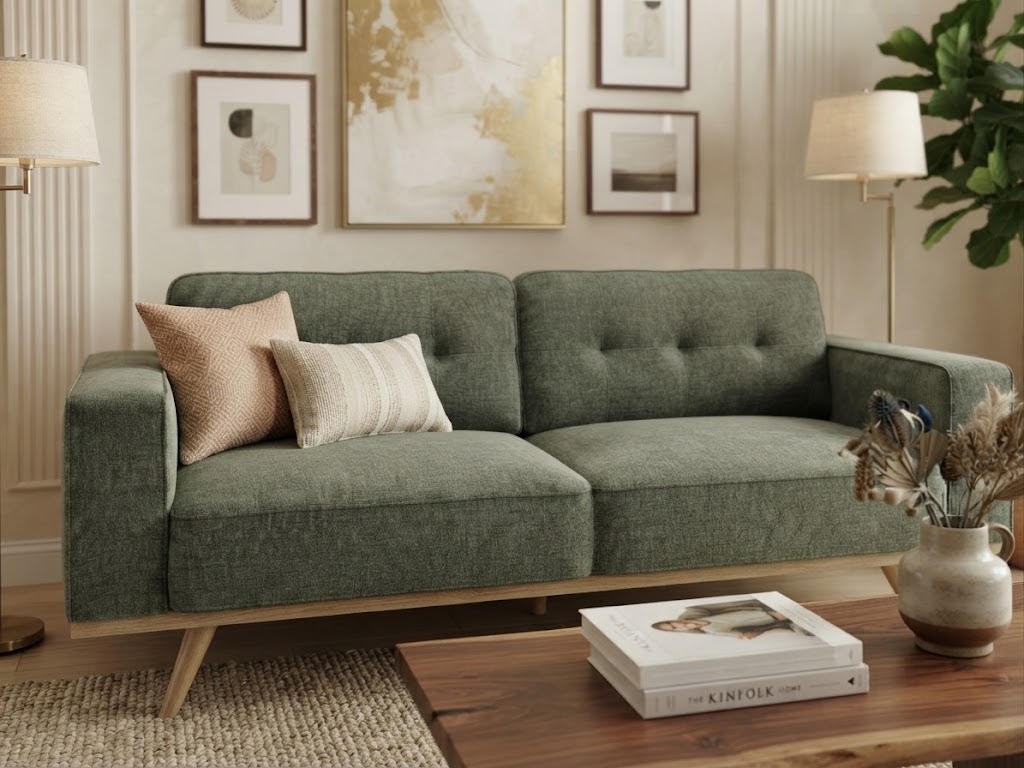STIRLING 2 + 3 SEATER SUITE -GREEN