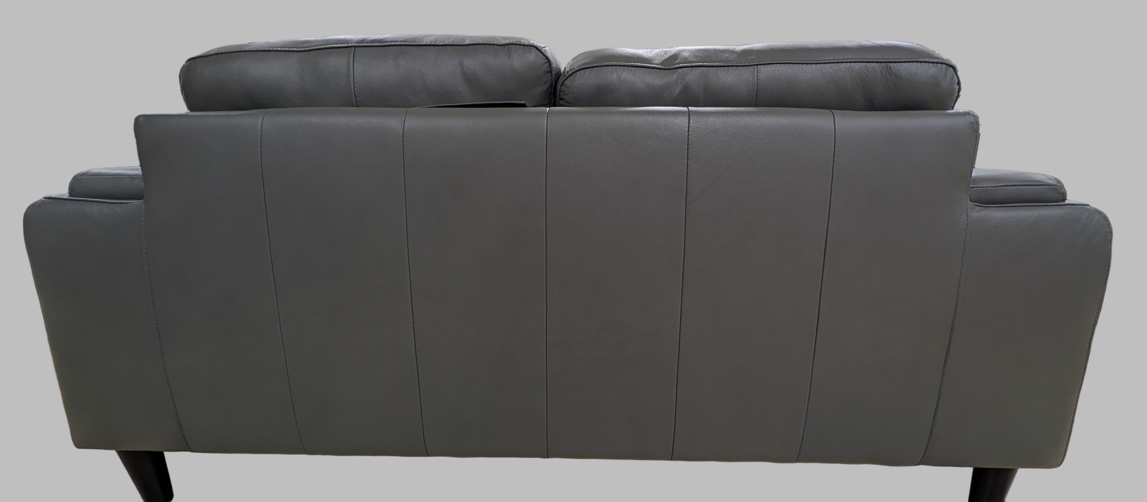 ZEPLIN 3 Seater Leather Lounge - Grey