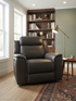 ALASKA LEATHER SINGLE ELEC RECLIENER - GRAPHITE / NEWSTEAD