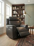 ALASKA LEATHER SINGLE ELEC RECLIENER - GRAPHITE / NEWSTEAD