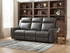 ALASKA LEATHER 3S LOU WITH 2 ELEC RECLIENER-GRAPHITE / NEWSTEAD