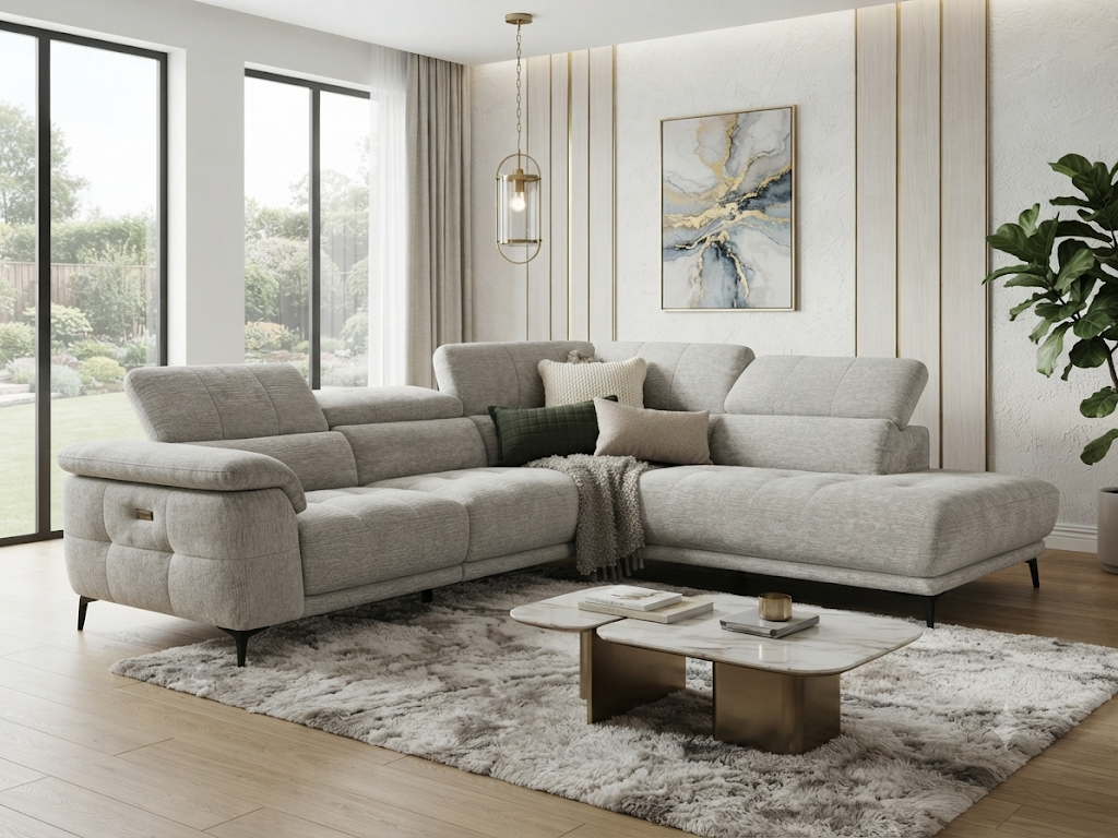 BERLIN LHF CHAISE 3 SEATER - STONE