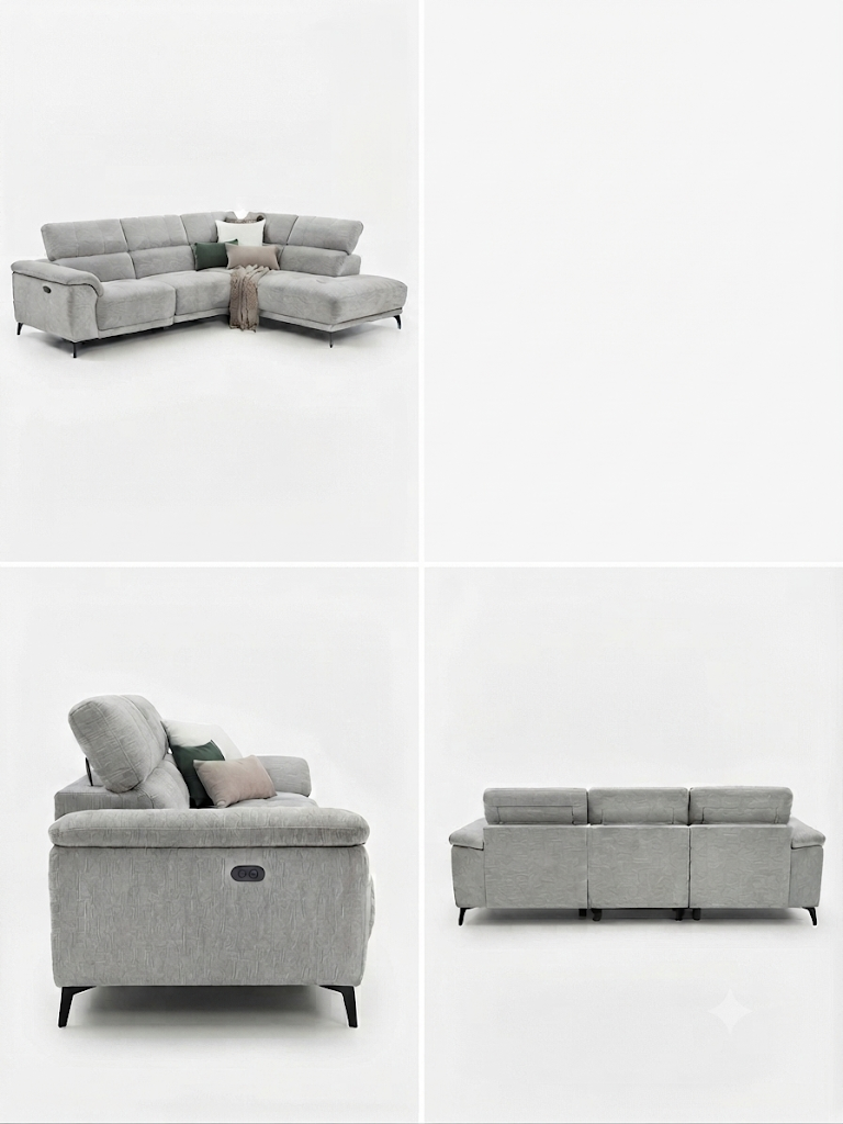 BERLIN LHF CHAISE 3 SEATER - STONE
