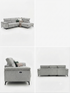 BERLIN LHF CHAISE 3 SEATER - STONE