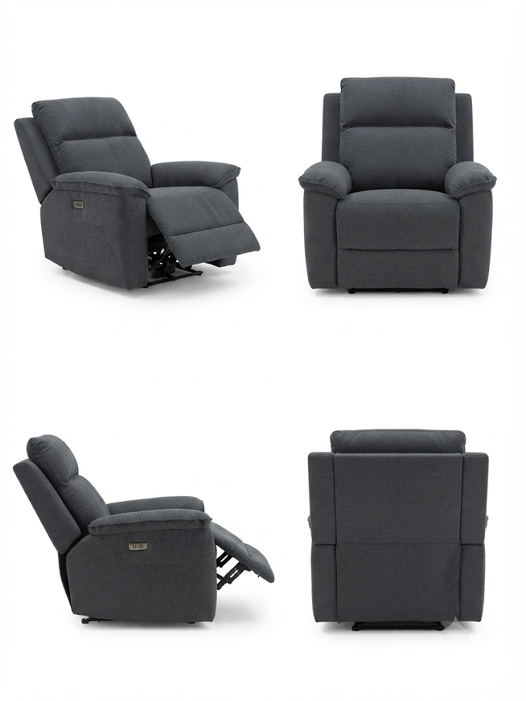 ESTELLA 3ERR +ER + ER Recliner Suite (ELEC) - Dark Grey