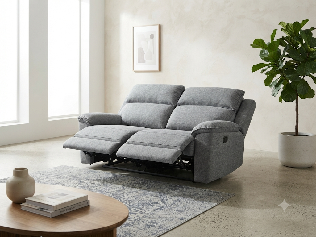 ESTELLA 2 Seater Manual Recliner - Grey