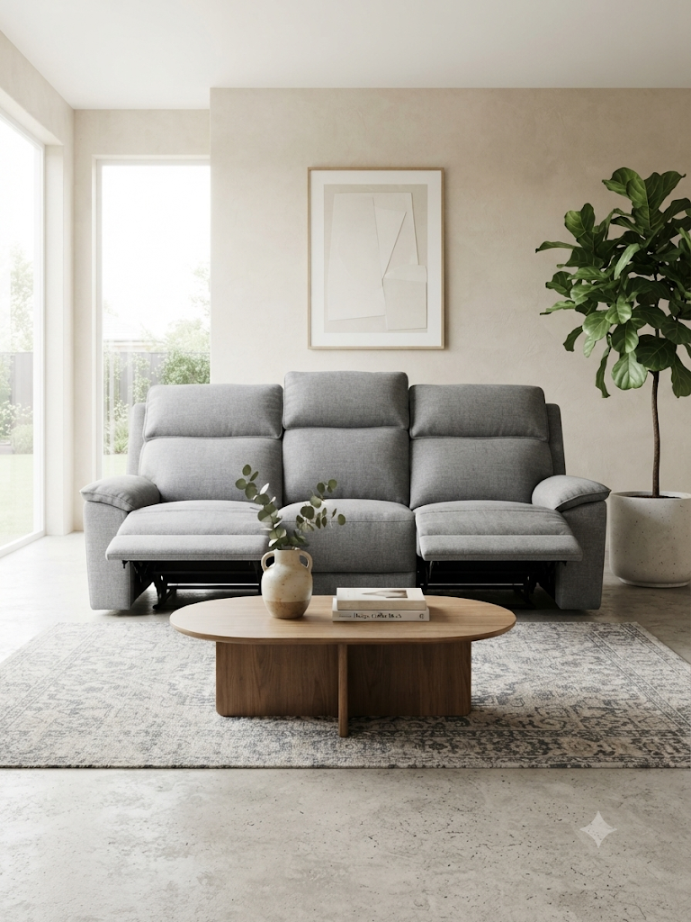 ESTELLA 3 seater Manual Recliner -Grey