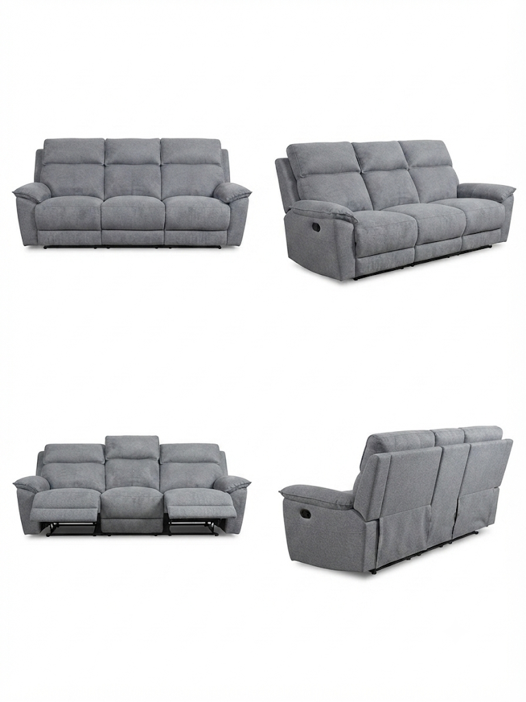 ESTELLA 3RR + R + R Recliner Suite - Grey