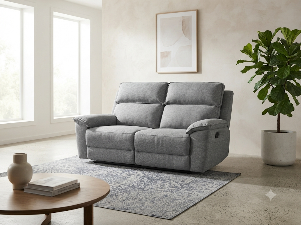 ESTELLA 2 Seater Manual Recliner - Grey