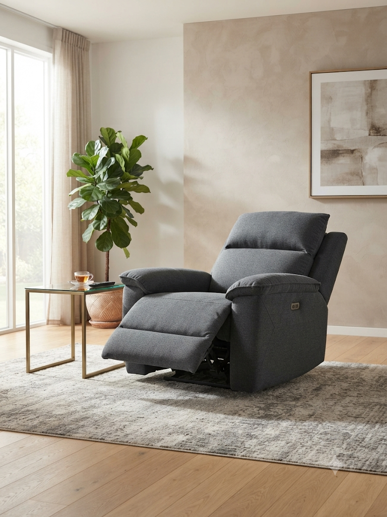 ESTELLA 3ERR +ER + ER Recliner Suite (ELEC) - Dark Grey