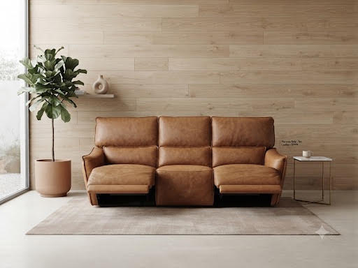 Florence Leather 3 seater electric Recliner