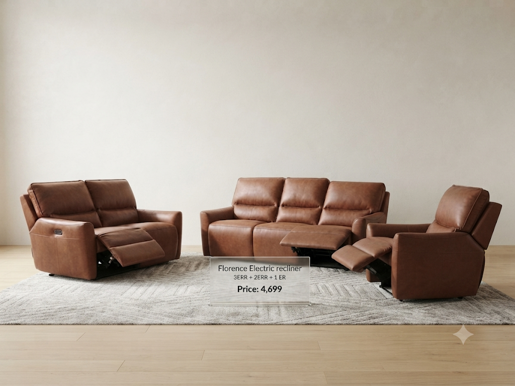 Florence Leather Recliner Suite (3+2+1)