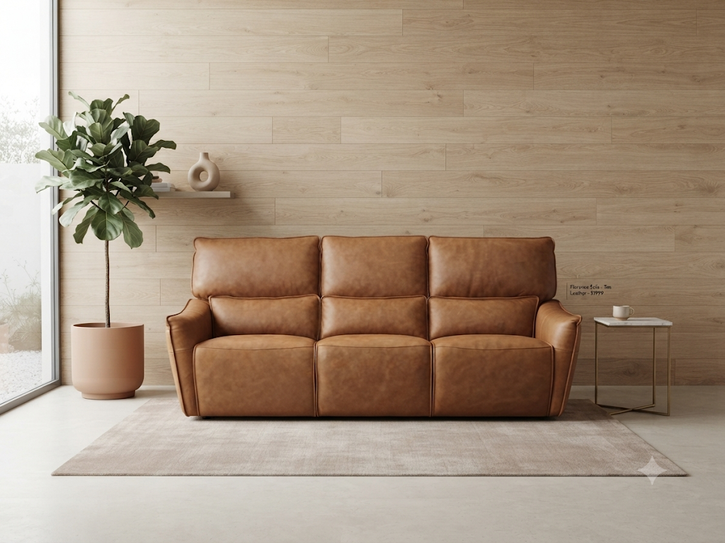 Florence Leather 3 seater electric Recliner