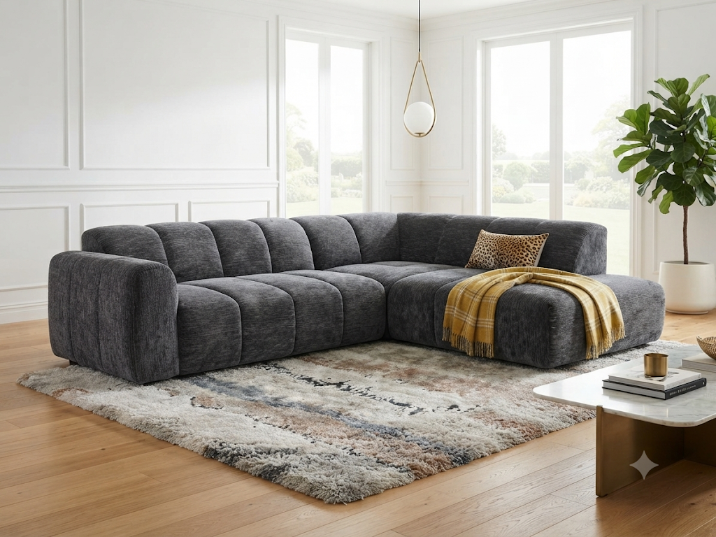HARLEY LHF CHAISE ELEC SLIDING SOFA BED - DARK GREY